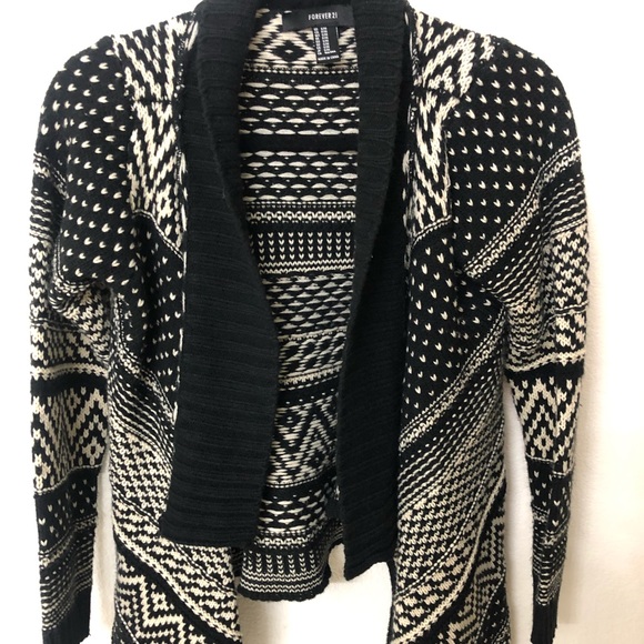 Printed Open Front Cardigan Sweater - Picture 1 of 5